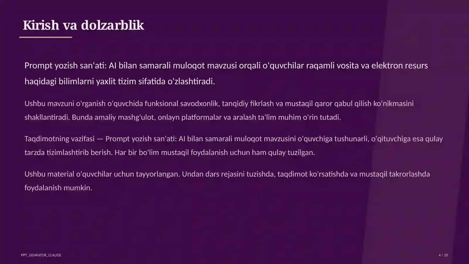 Prompt yozish san'ati: AI bilan samarali muloqot 4