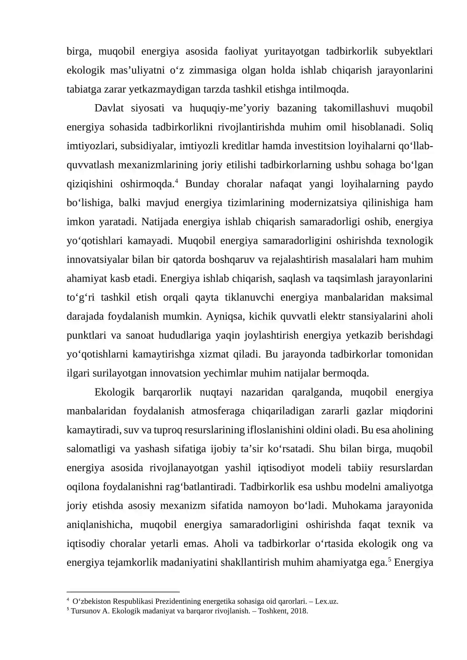 MUQOBIL ENERGIYADAN FOYDALANISH SAMARADORLIGINI OSHIRISH VA EKOLOGIK BARQARORLIK UCHUN TADBIRKORLIKNI QO‘LLAB-QUVVATLASH 4