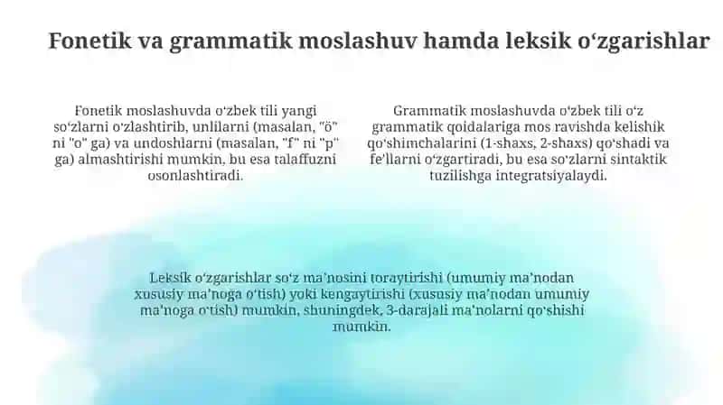O'zbek tilida o'zlashma so'zlar 4