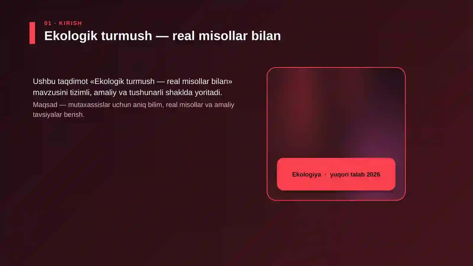Ekologik turmush — real misollar bilan 4