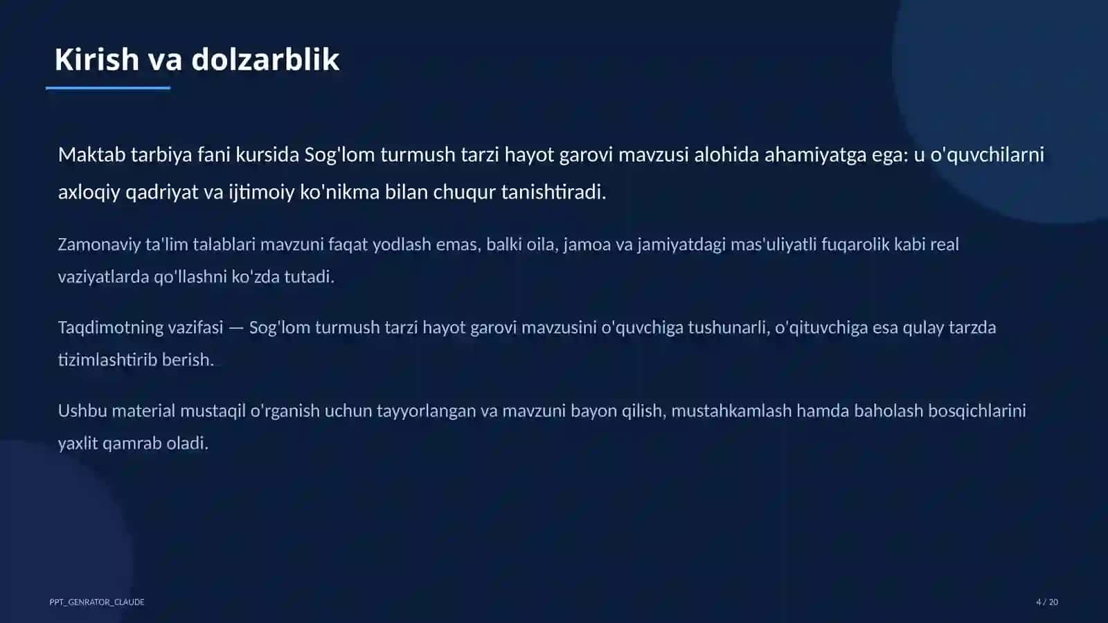 Sog'lom turmush tarzi hayot garovi (7-sinf) 4