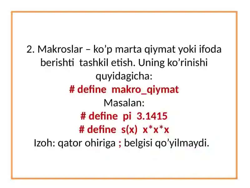 C++ tili sintaksisi 4