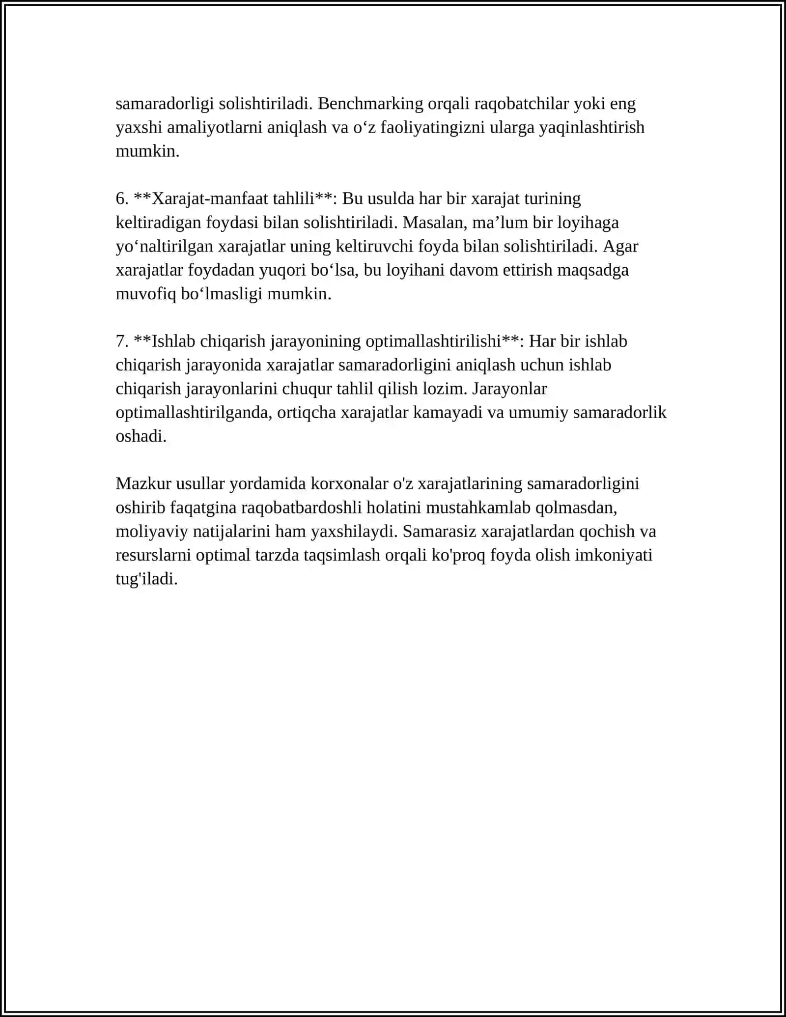 KORXONALARDA XARAJATLAR SAMARADORLIGI BAHOLASH 4