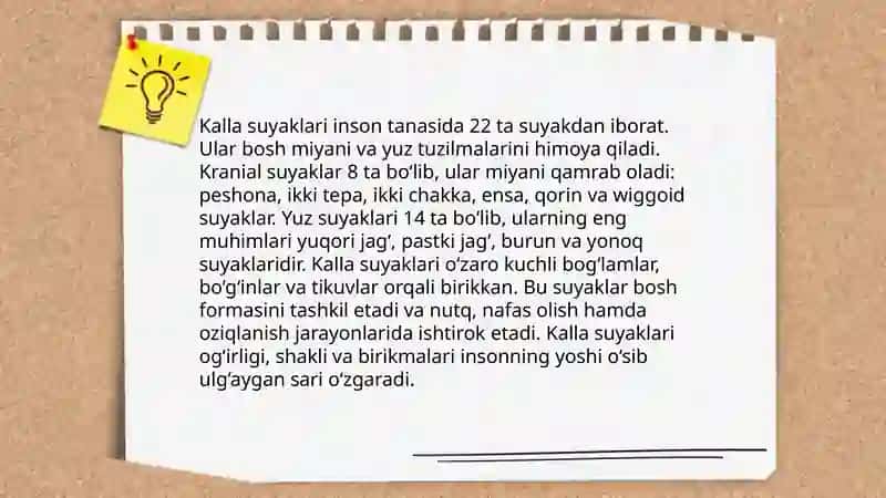 Kalla suyaklarining birlashuvi butun kalla 4