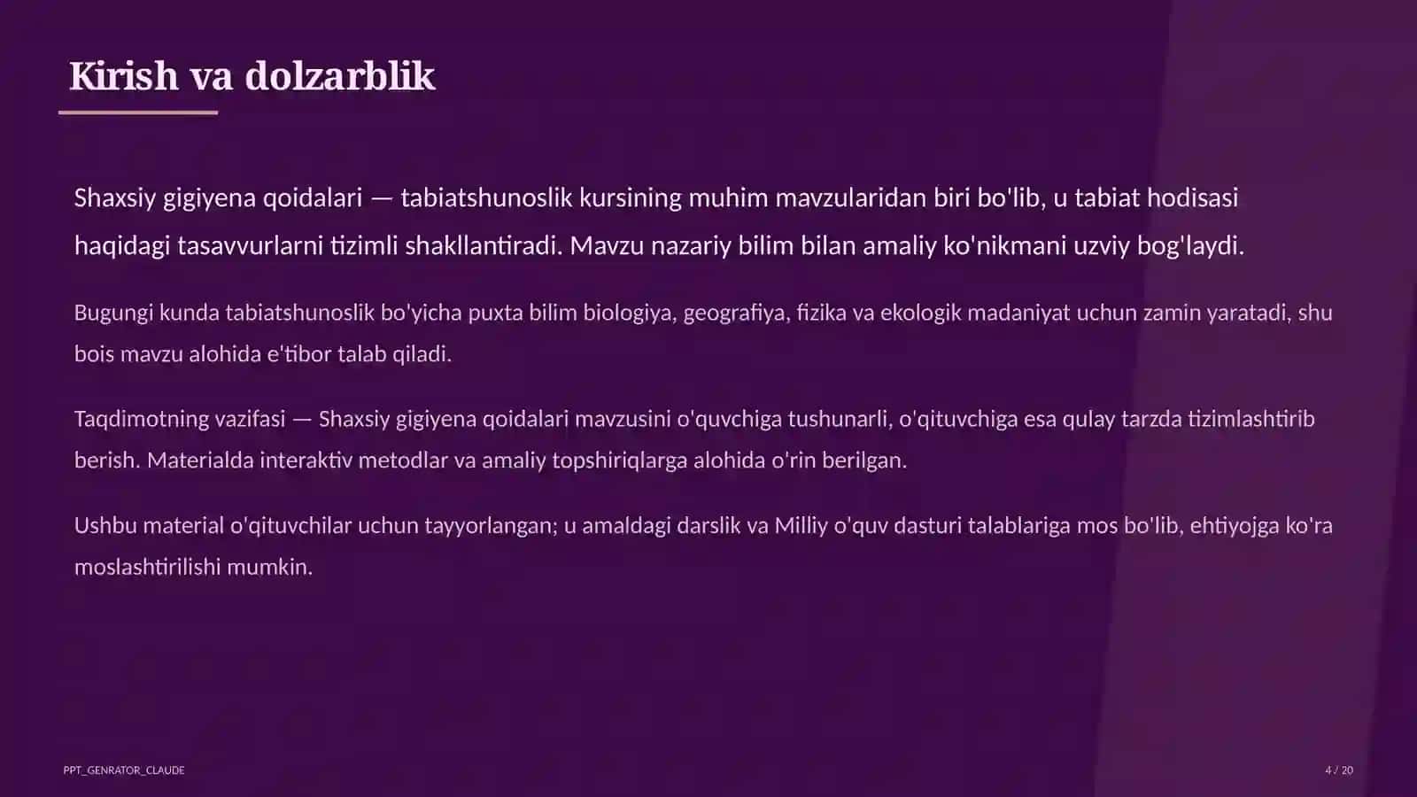 Shaxsiy gigiyena qoidalari (1-sinf) 4