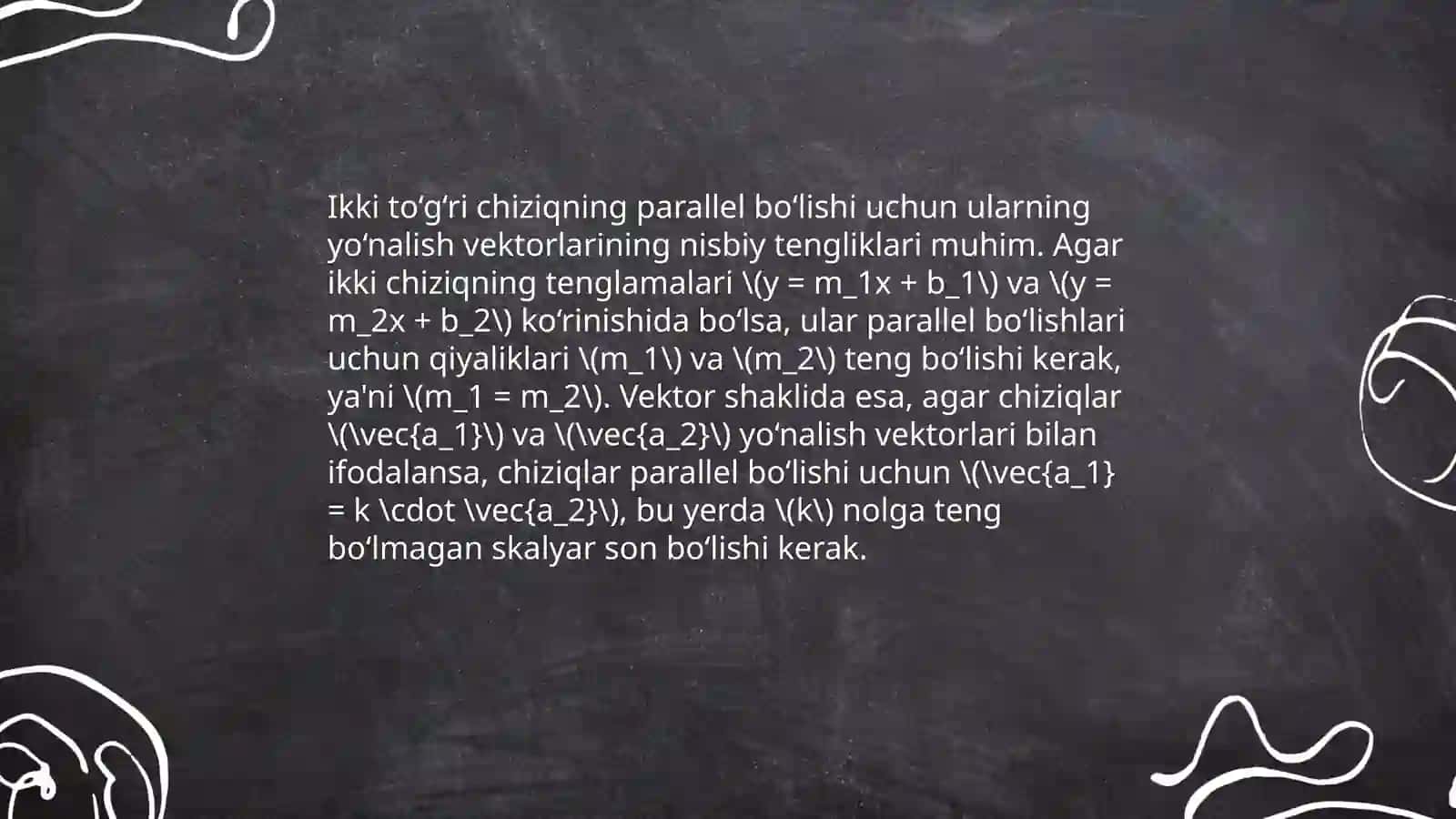 Fazodatõğri chiziq va teksliklarni parallel va perpindikulyarligini o'qitish metodikasi 4