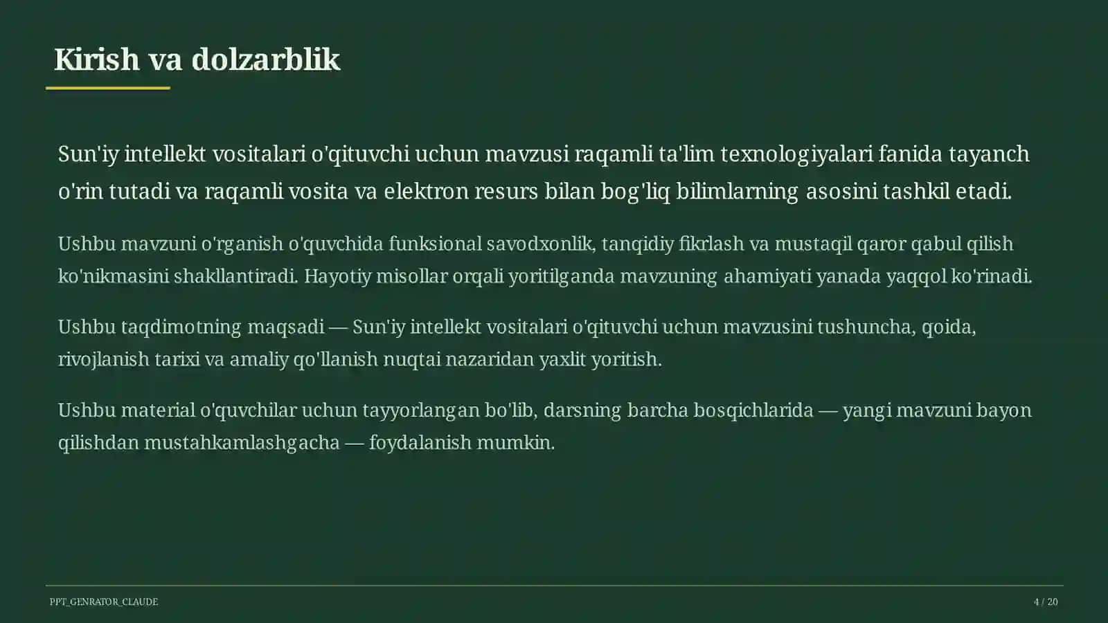 Sun'iy intellekt vositalari o'qituvchi uchun 4