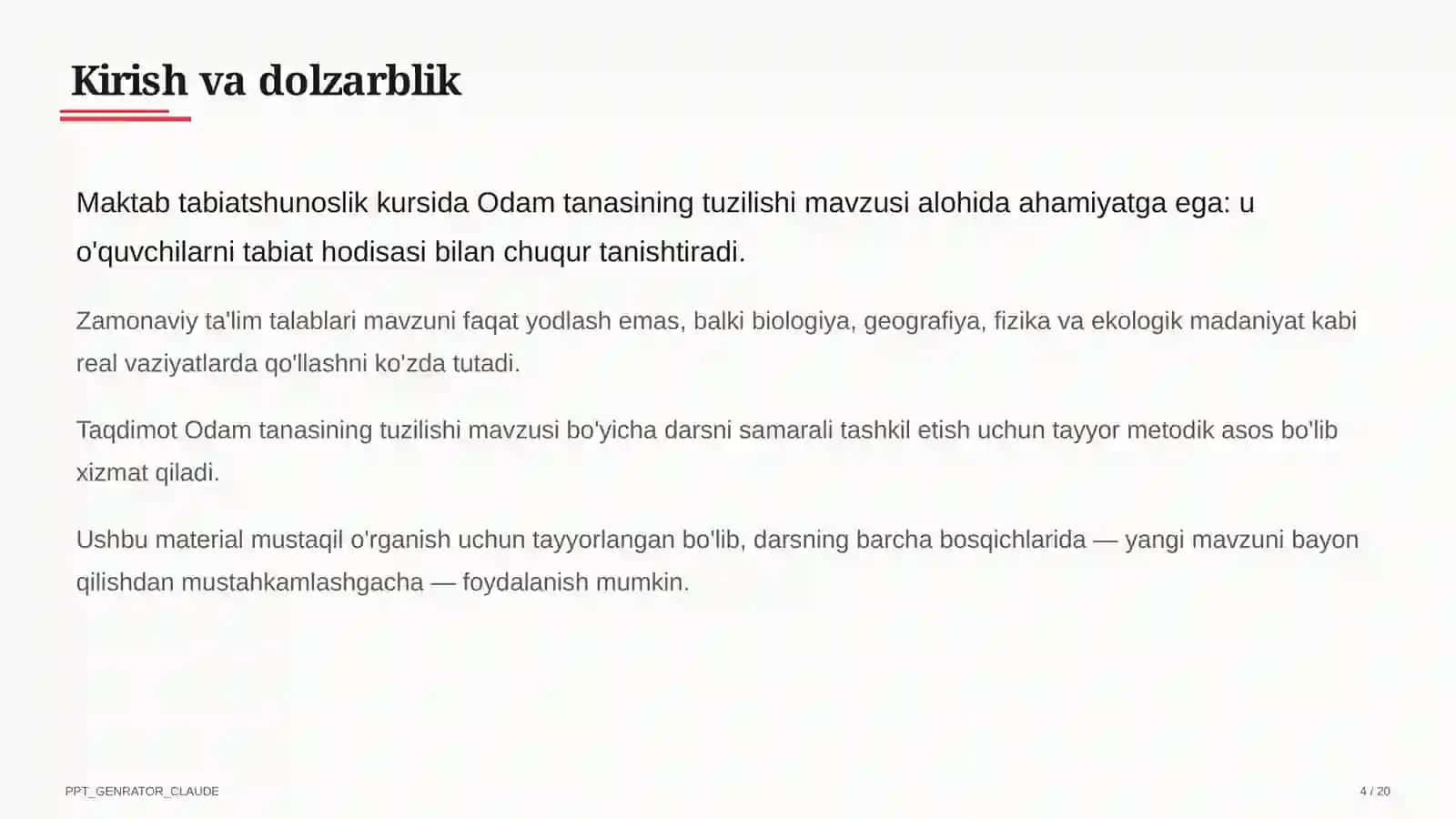 Odam tanasining tuzilishi (2-sinf) 4