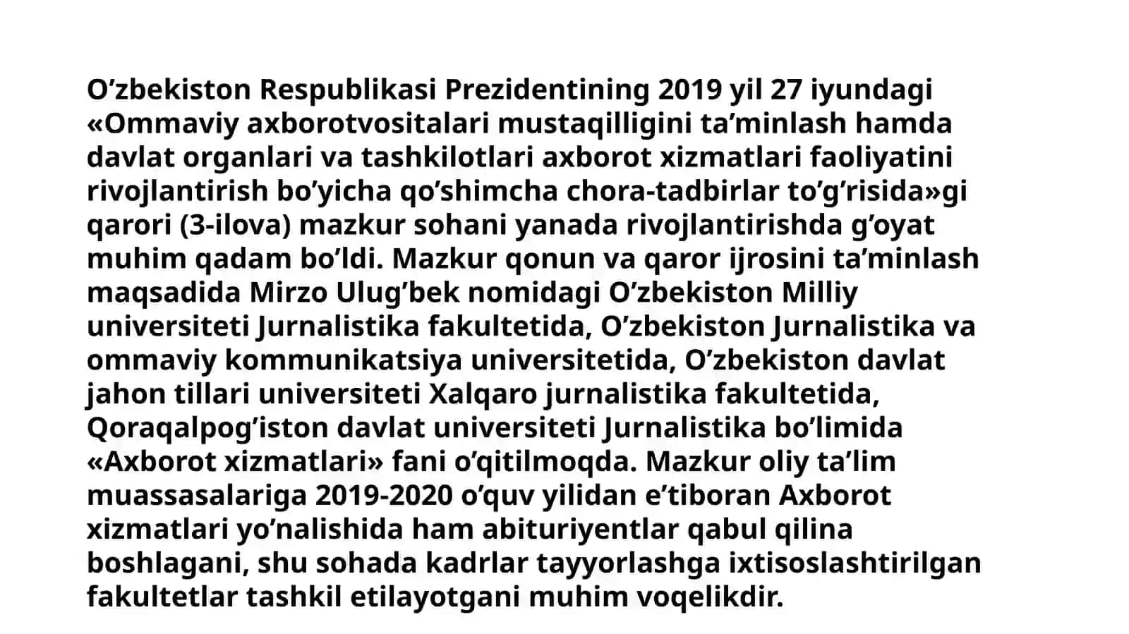 O'zbekistonda Ommaviy Axborot Vositalari Faoliyati Tarixi 4