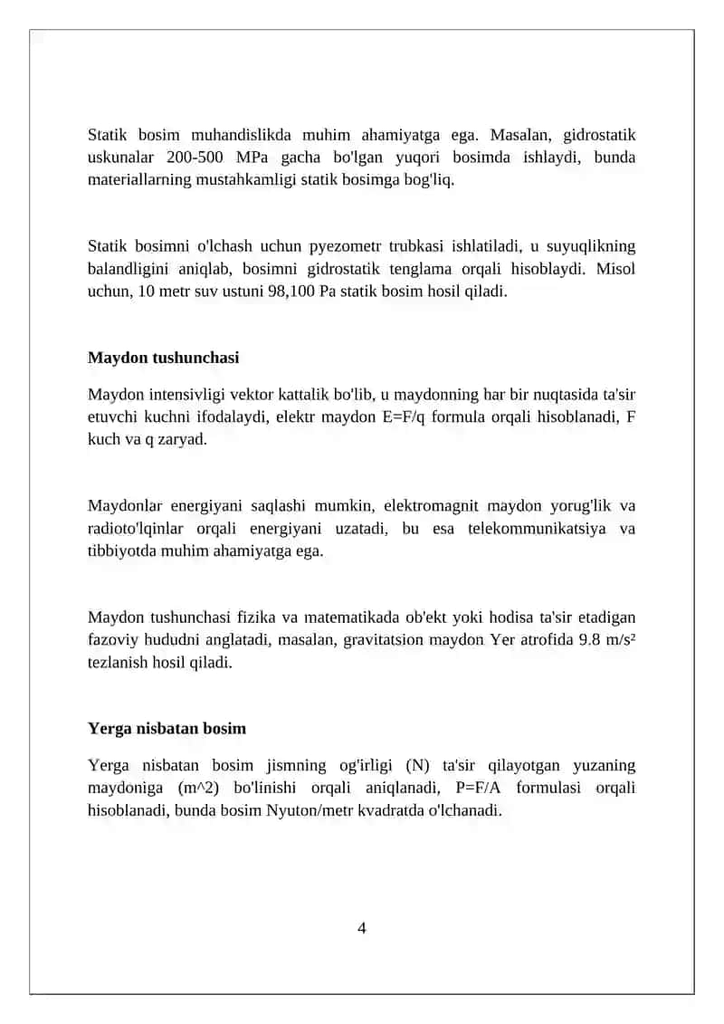 Gruntga nisbatan yuqori bosim miqdorini aniqlash 4