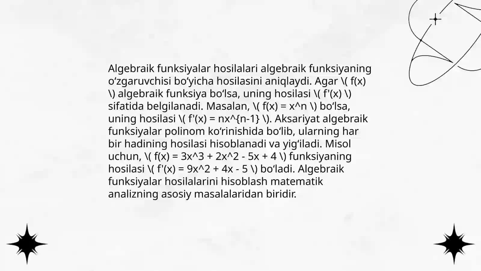 Hosila va uning ustida amallar bajarish metodikasi 4