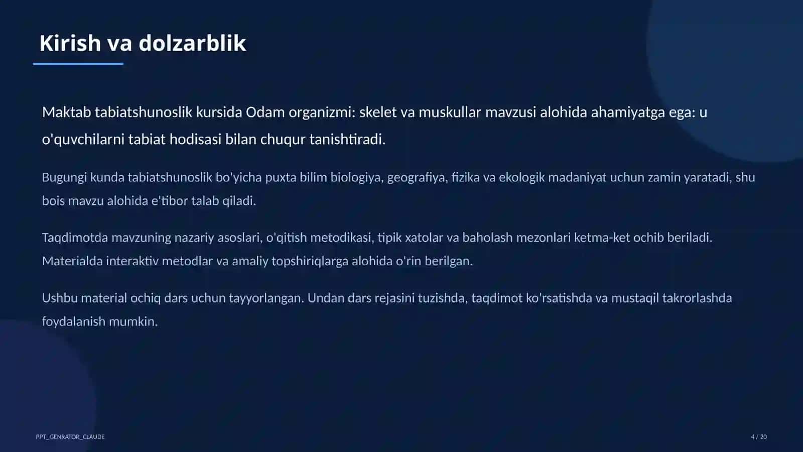 Odam organizmi: skelet va muskullar (4-sinf) 4