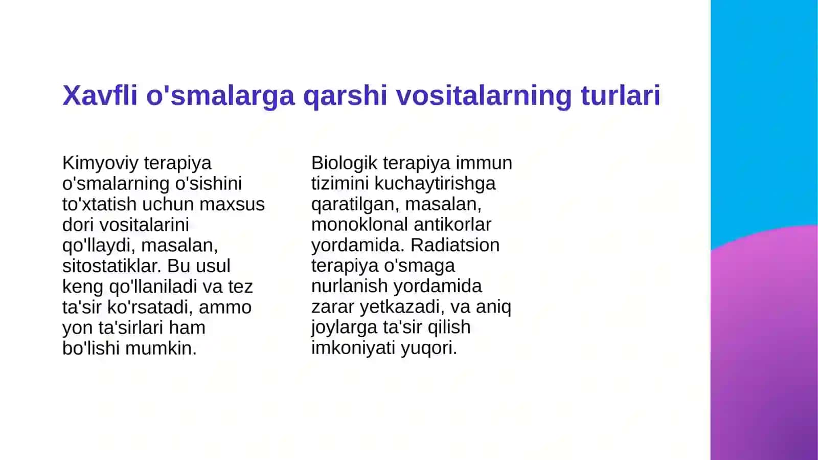 Xavfli o'smalarga qarshi vositalar 4