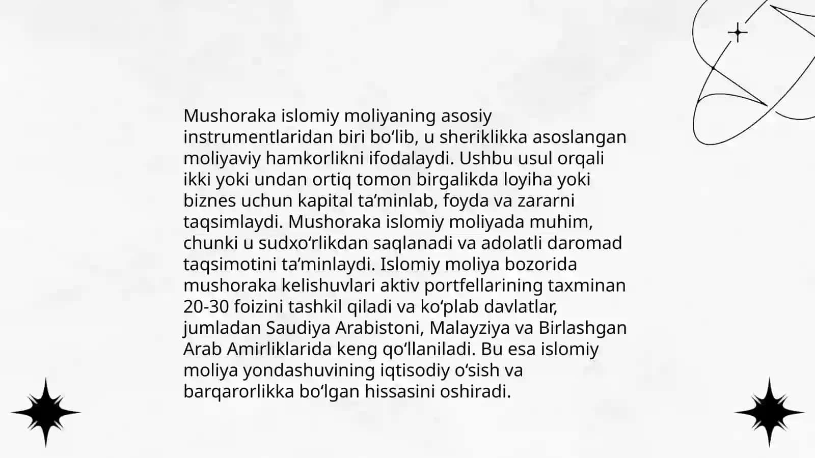Mushorakada AAOIFI standardlari. Islomiy Moliya sanoatida qoʻllash 4