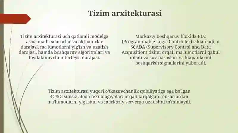 Suv taminoti tizimini avtomatik boshqarish loyihasini ishlab chiqish 4