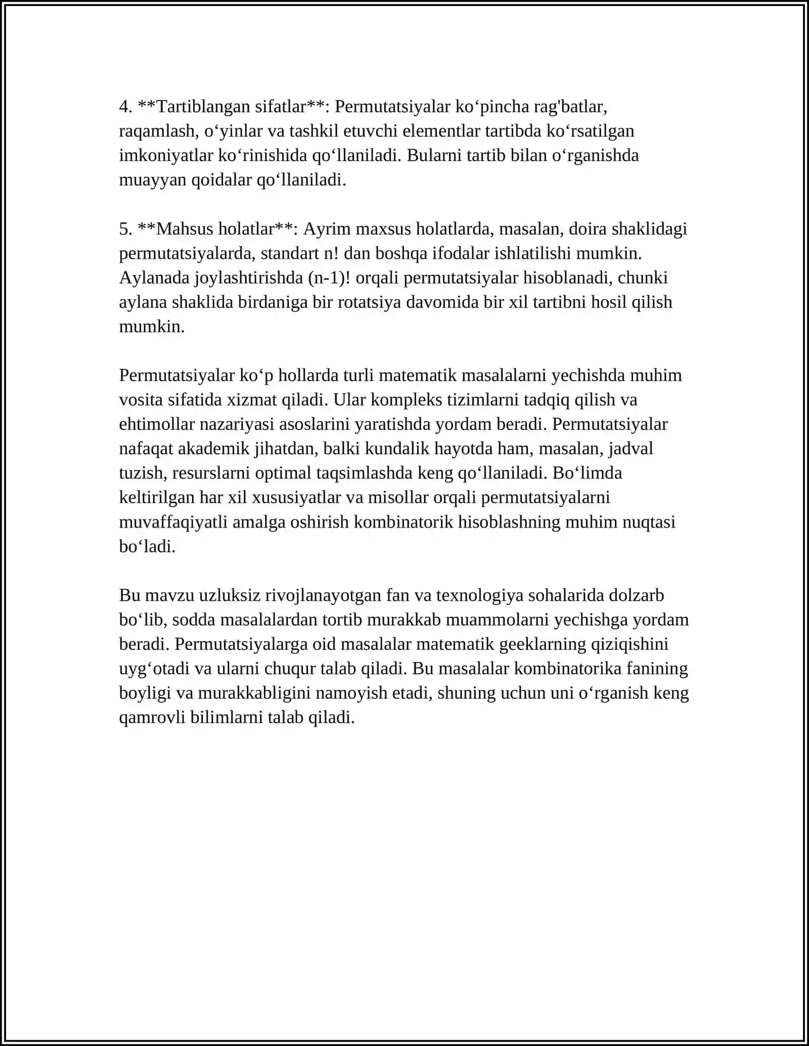 KOMBINATORIKAGA OID MASALALAR 4