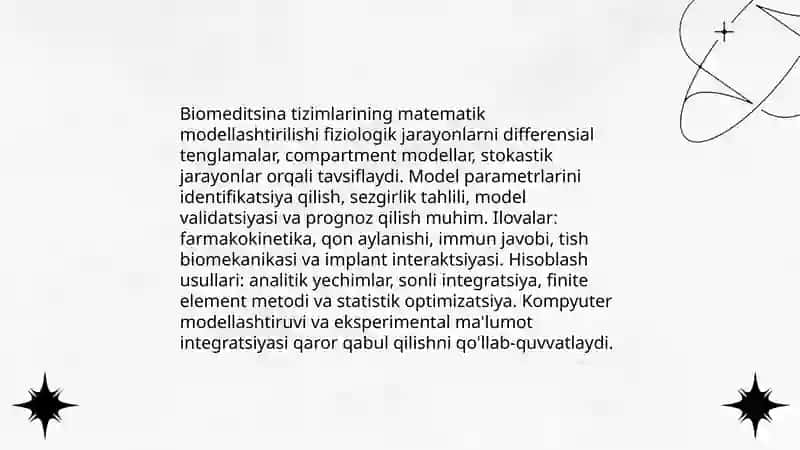 Tibbiyotda modellashtirish uslublarini o'rganish 4