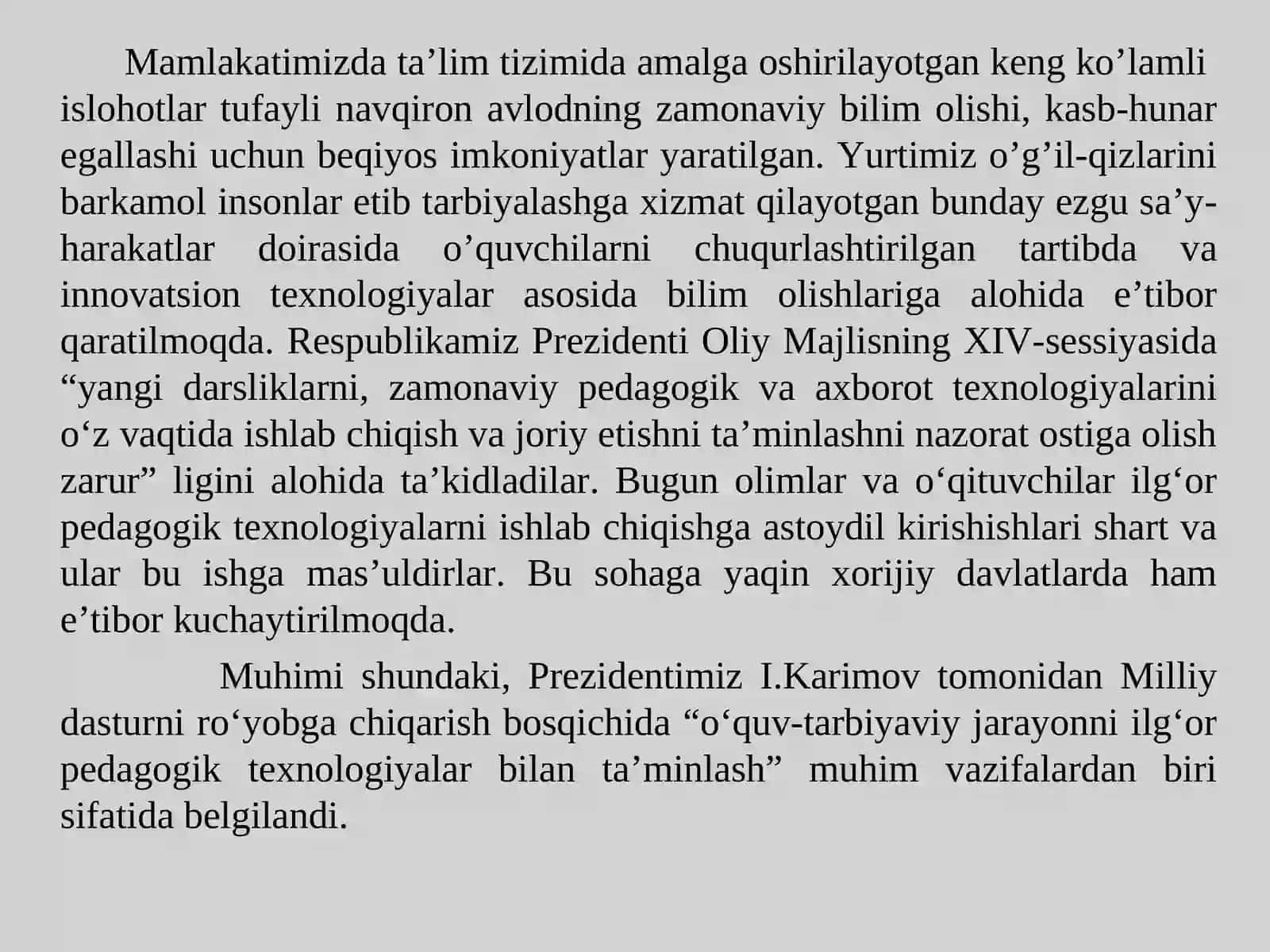 Kasb-hunar kollejlari dars jarayonlarida innovatsion ta’lim texnalogiyalaridan samarali foydalanish 4