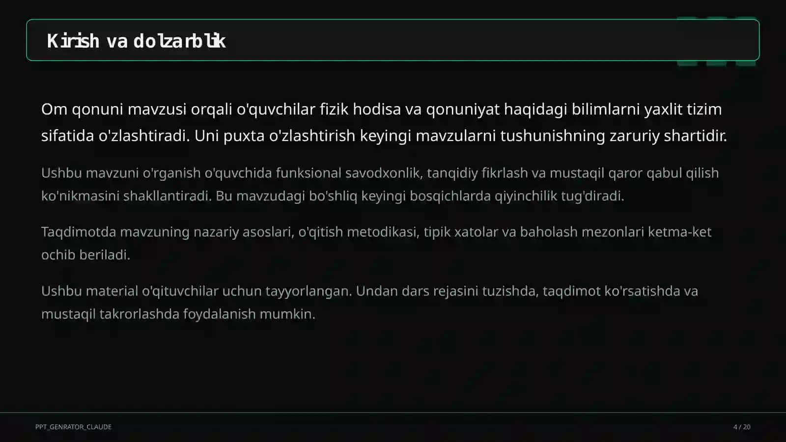Om qonuni (8-sinf) 4