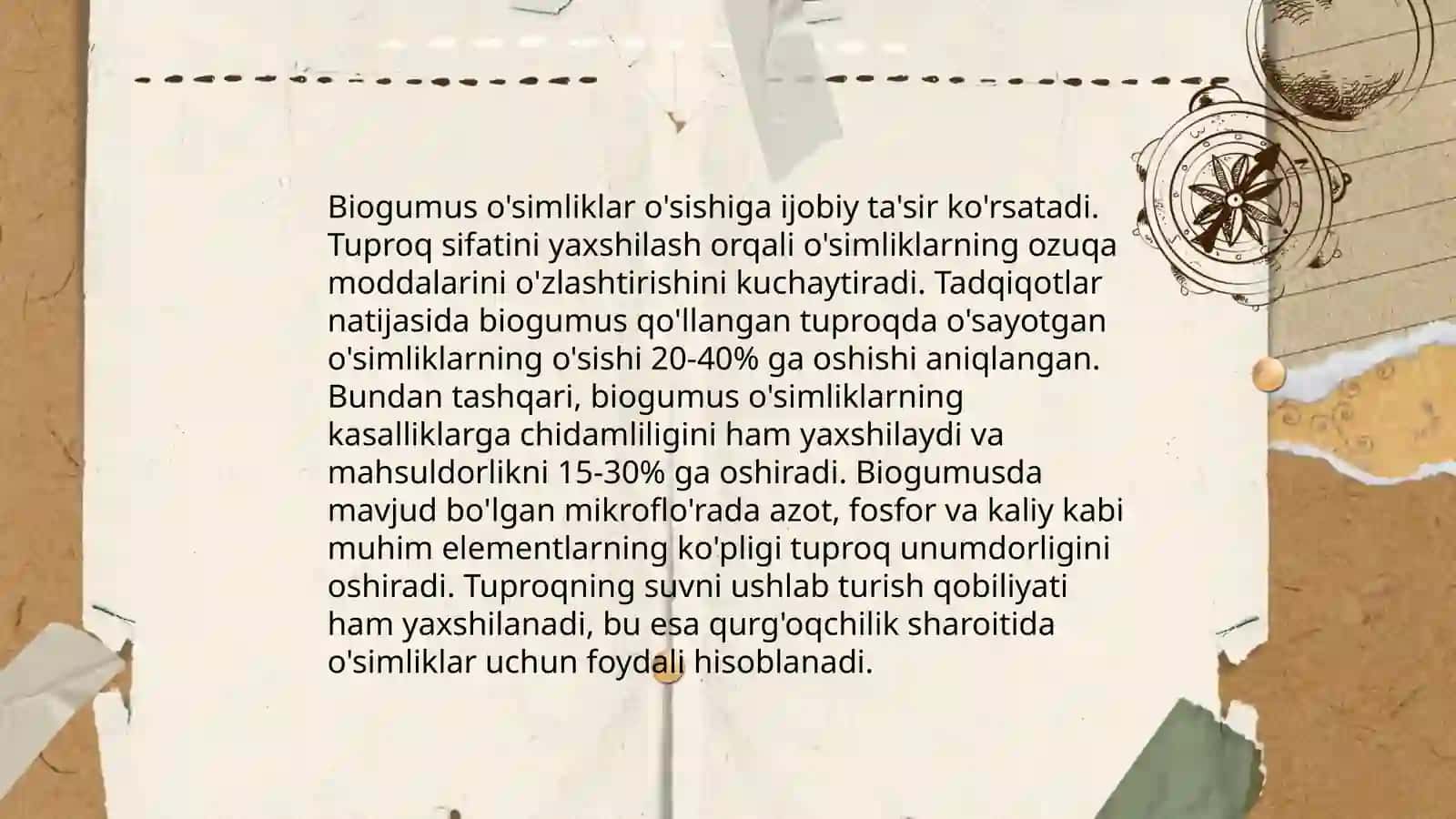 Tuproq unumdorligi va biogumusning o'rni 4