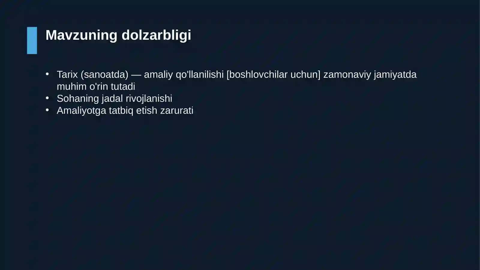 Tarix (sanoatda) — amaliy qo'llanilishi [boshlovchilar uchun] 4