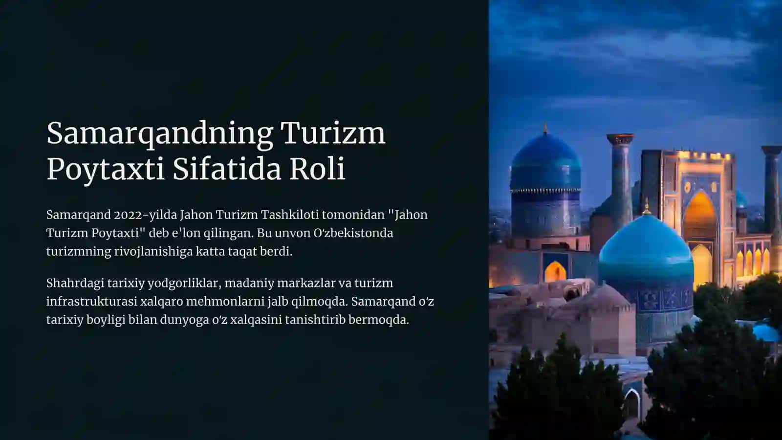 Oʻzbekistonda Turizmni Rivojlantirish 4