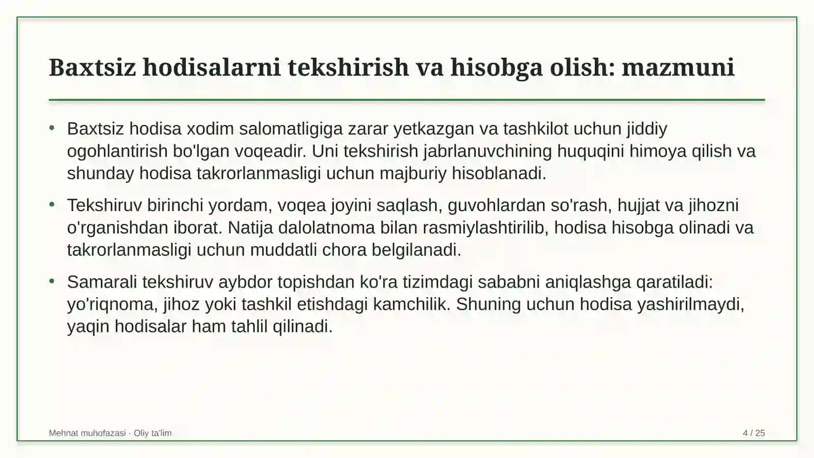 elektronika do'konlarida baxtsiz hodisalarni tekshirish va hisobga olish 1171 4