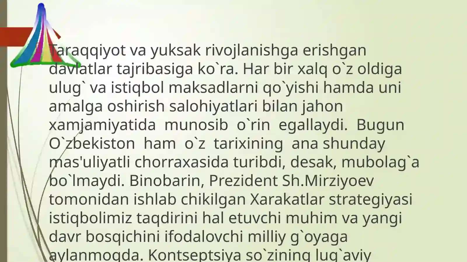 O`zbekistonni yanada rivojlantirish bo'yicha "Xarakatlar strategiyasi" ning maqsadi 4