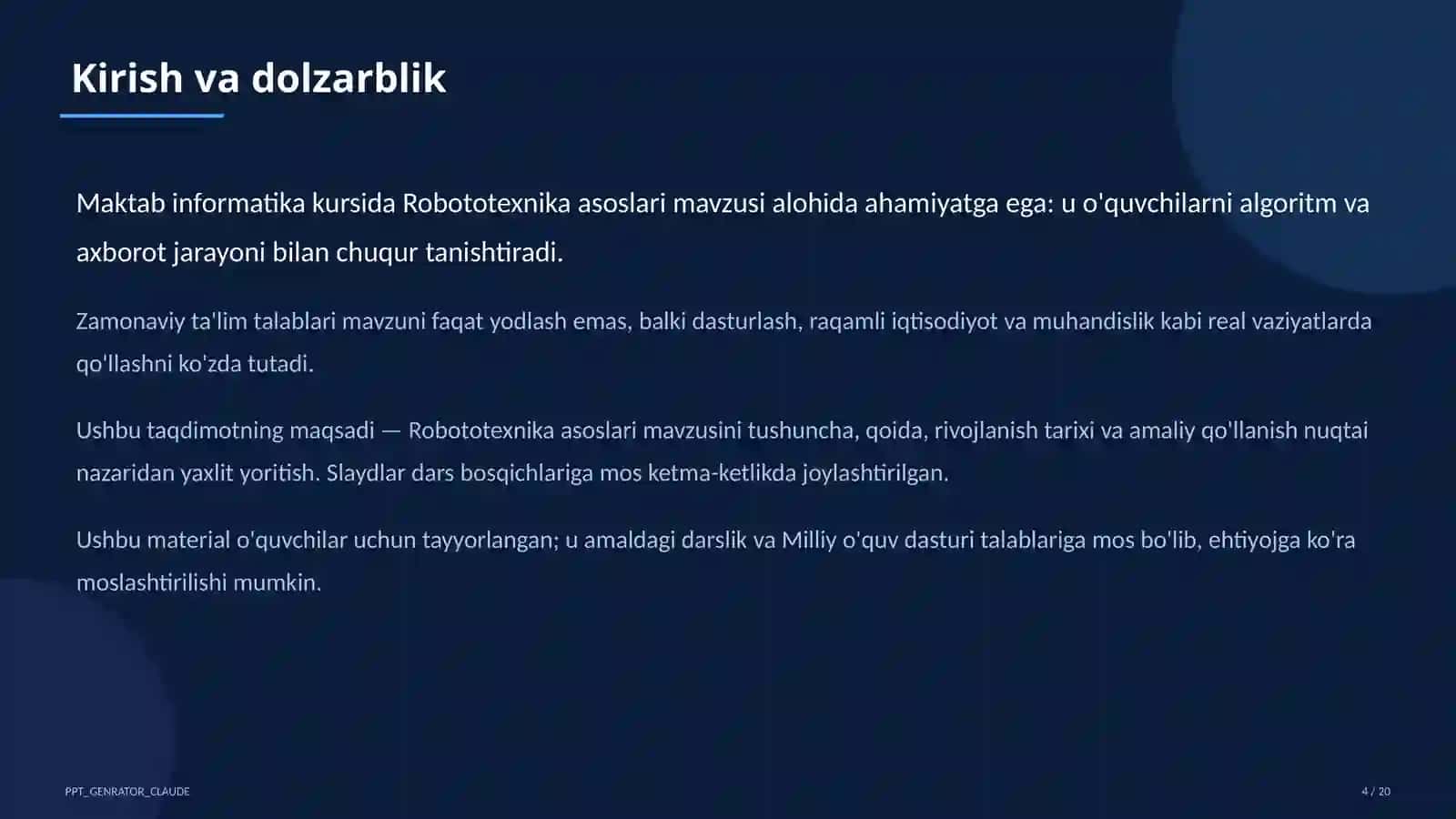 Robototexnika asoslari (11-sinf) 4