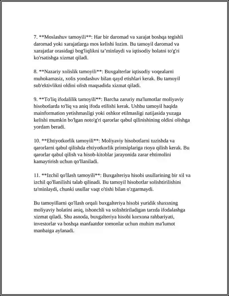 BUXGALTERIYA HISOBIDA UMUMIY QABUL QILINGAN TAMOILAR 4