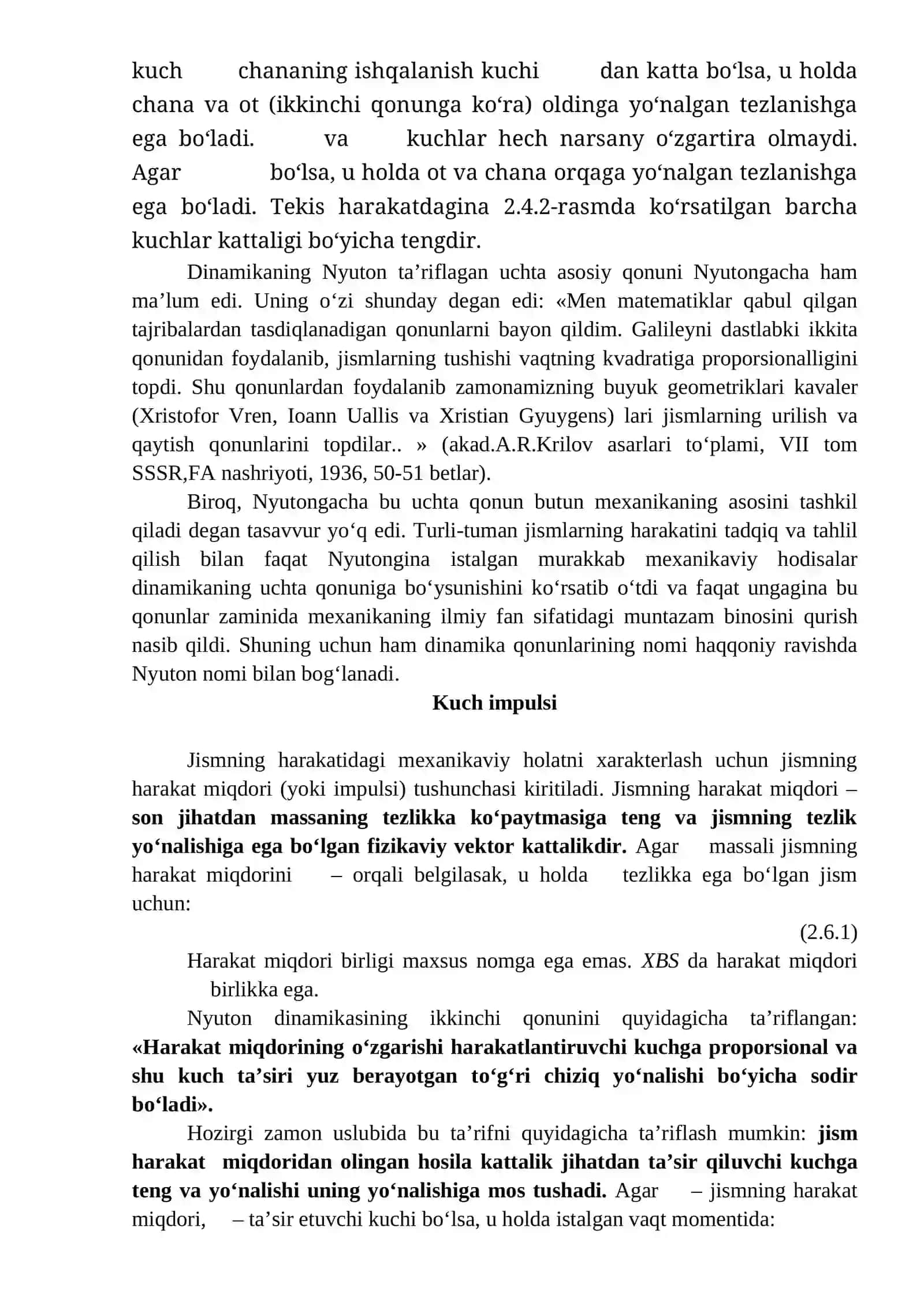Kinematika asoslari. Nyuton qonunlarini o'rganish 4