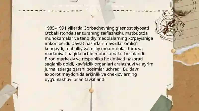 Qayta qurish yillarida o‘zbekistondagi ijtimoiy siyosiy vaziyat 4