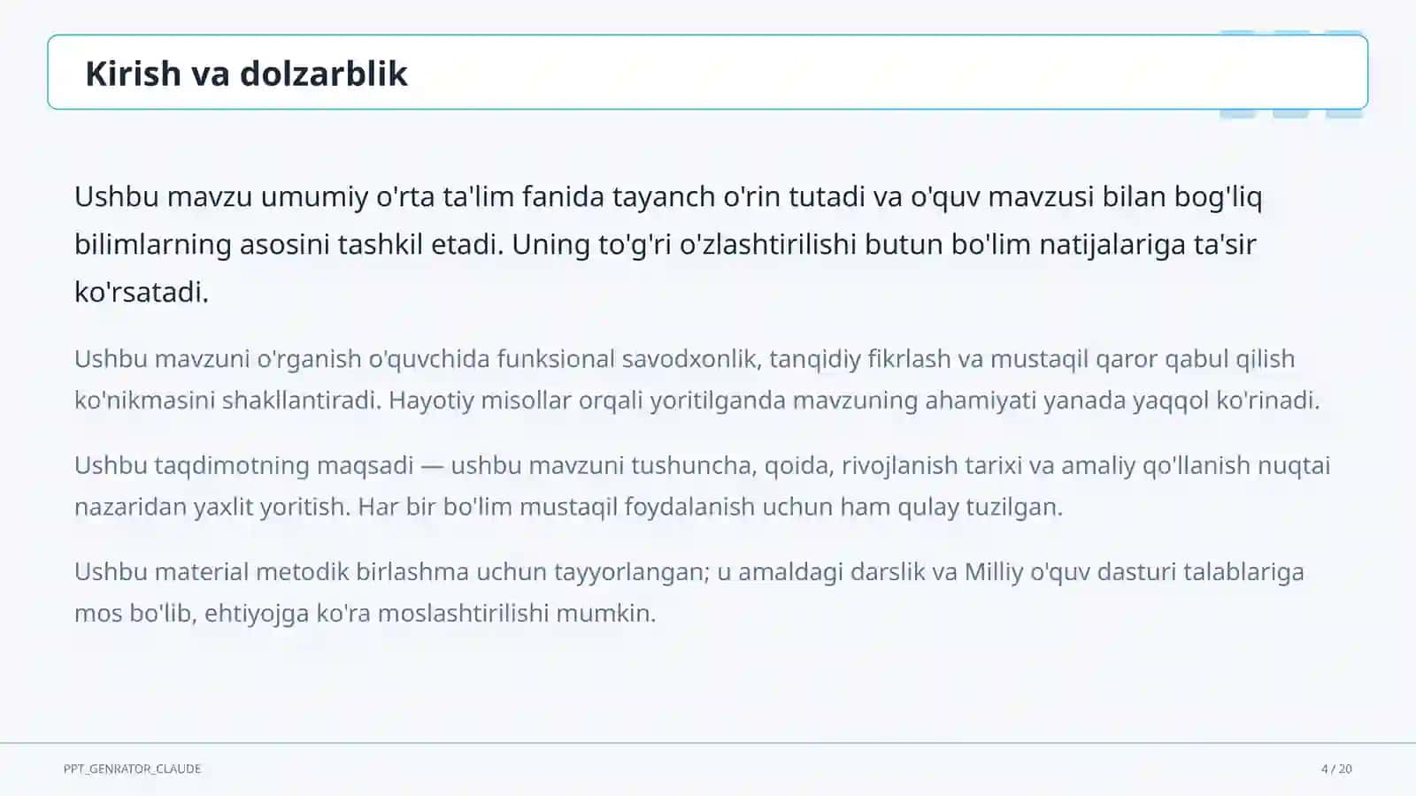 Loyihaga asoslangan ta'lim (PBL): boshlang'ich va yuqori sinflar uchun namunalar 4