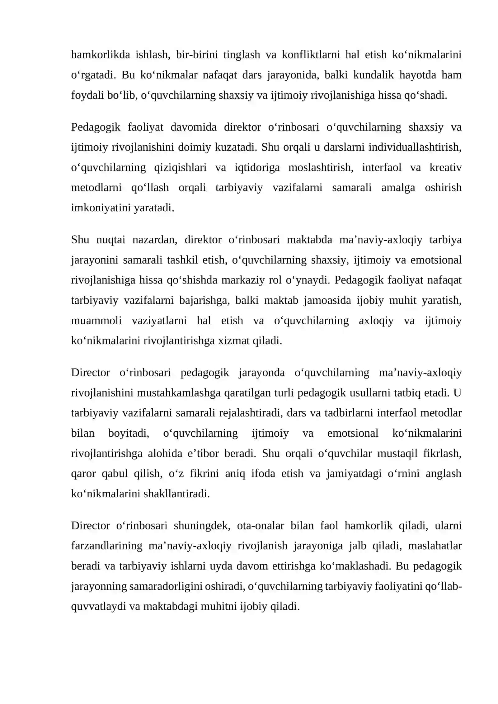 Maktabda ma’naviy-axloqiy tarbiya jarayonida direktor o‘rinbosarining pedagogik roli va ahamiyati 4