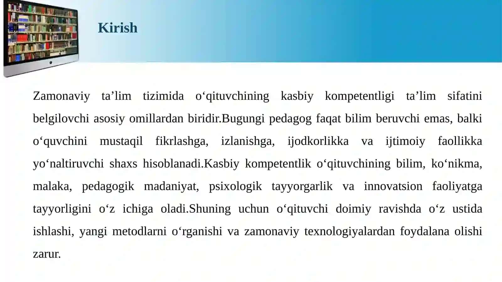 O‘qituvchining kasbiy kompetentligini rivojlantirishning zamonaviy yondashuvlari 4