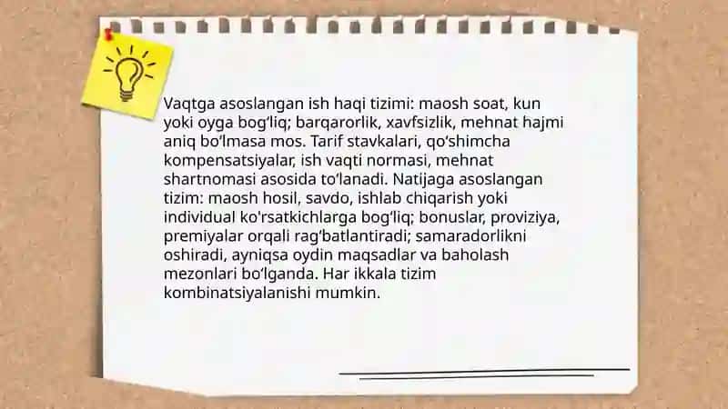 Ish haqini tashkil etisg shakllari va tizimlari 4