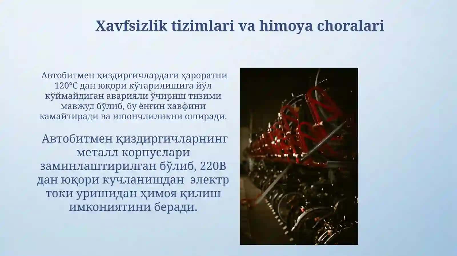 Avtobitumtashigichlar, tuzilishi vaishlashi 4