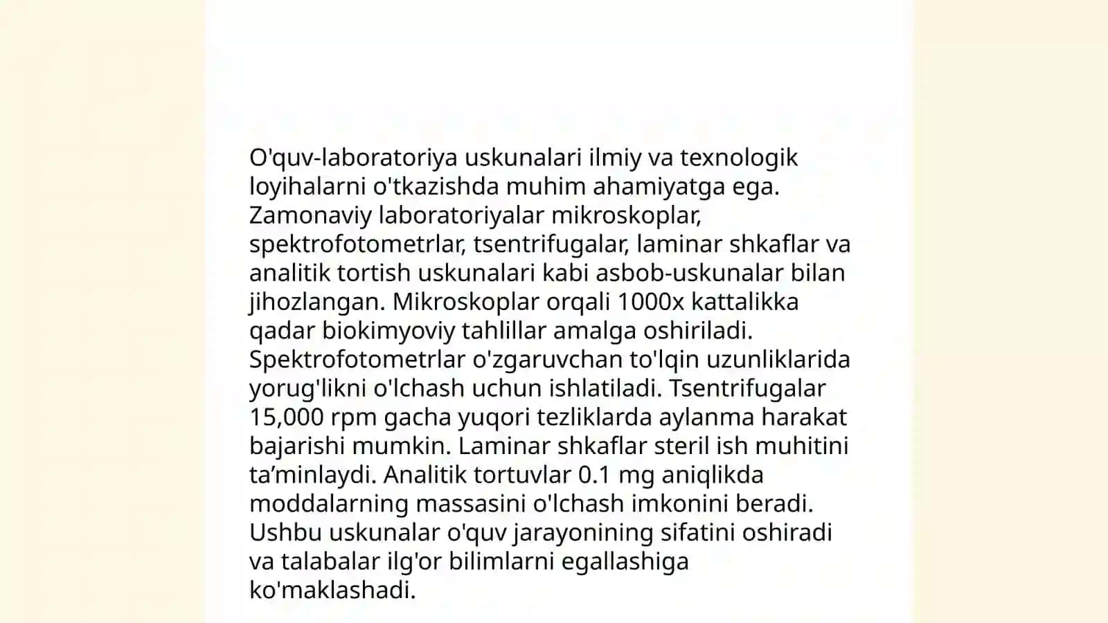 Tabiiy fanlar nazariyasi va metodikasi fanining moddiy bazasini tashkil etish 4