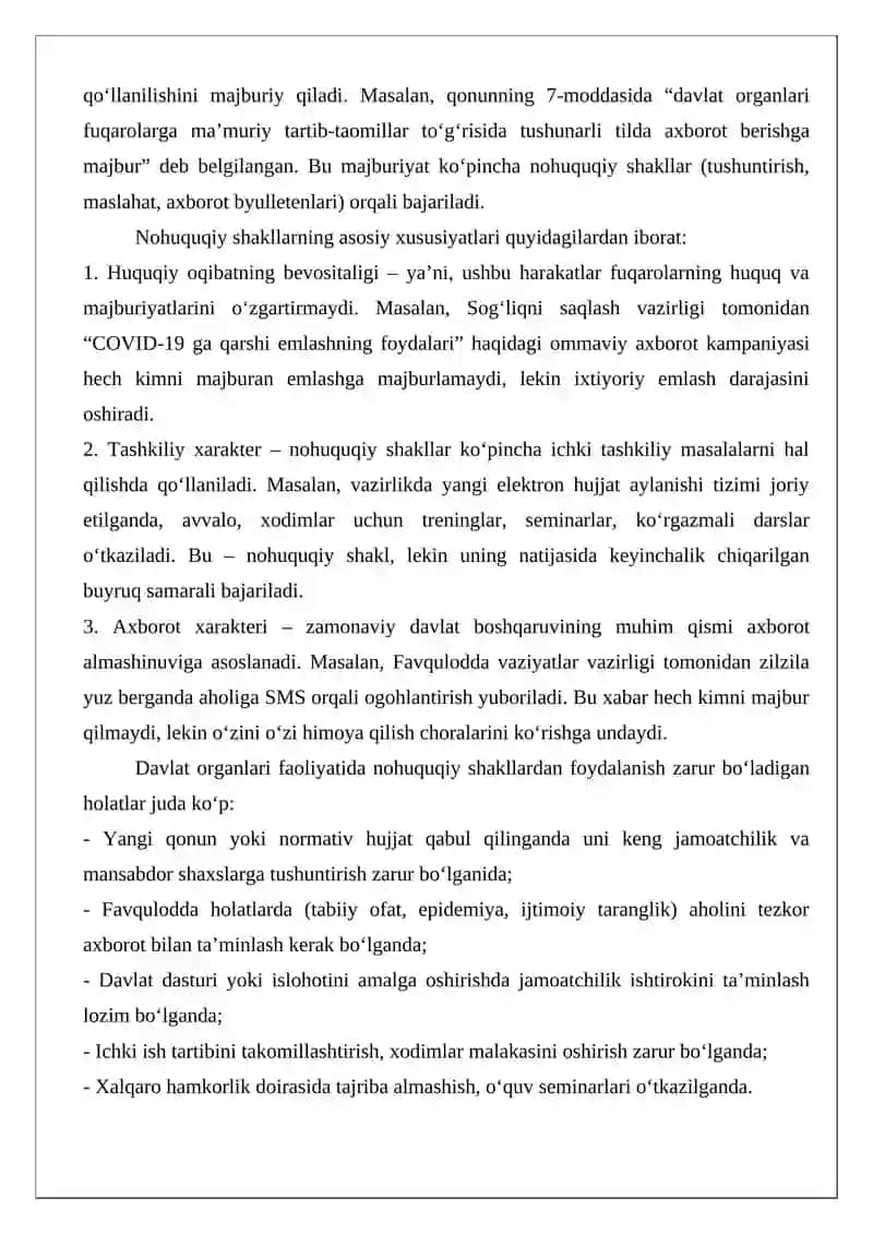 Boshqaruvning nohuquqiy shakillari tushunchasi 4