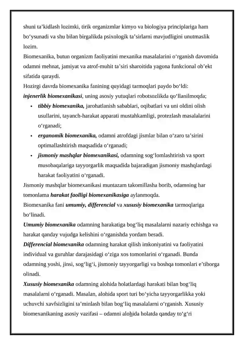 BIOMEXANIKANING BAZI MASALALARI 4