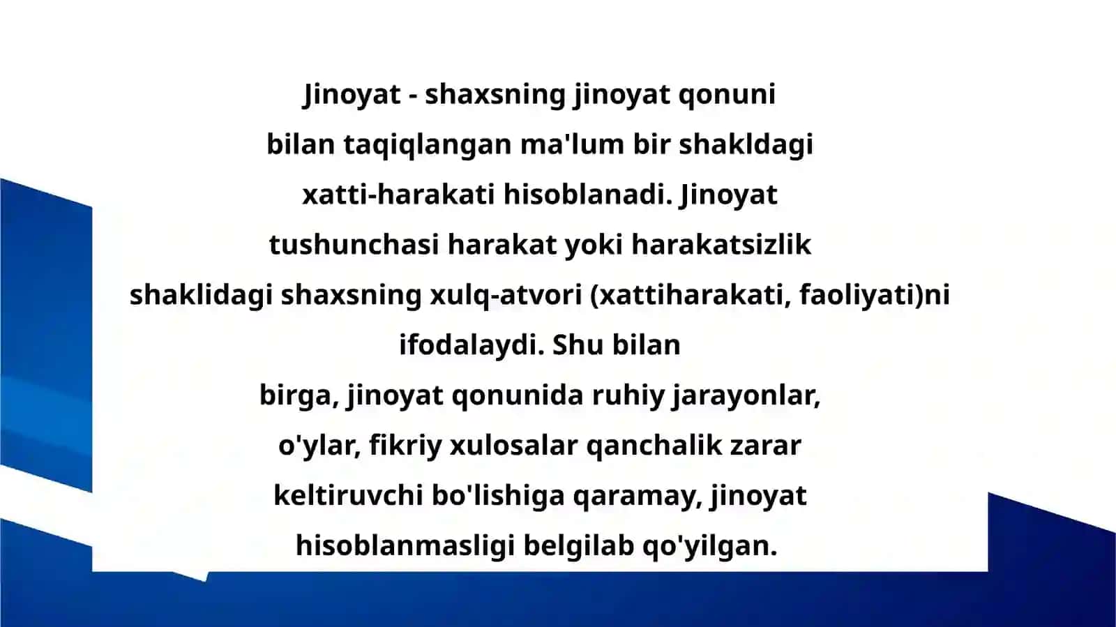 Jinoyatchilik tushunchasi va uning belgilari 4
