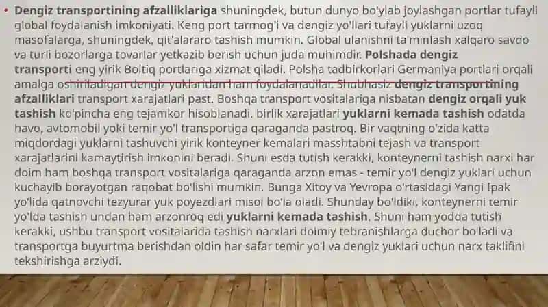 Dengiz transporti vositalarining asosiy turlaring xarakteristikalari. Kema turlari bo’yich jahon dengizi transportining tuzulishi 4