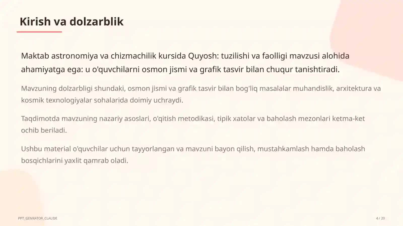 Quyosh: tuzilishi va faolligi (11-sinf) 4