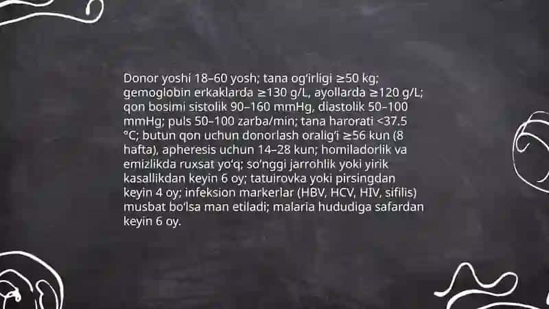 Donor qoni manbalari.Qon kompanentlari va preparatlari 4
