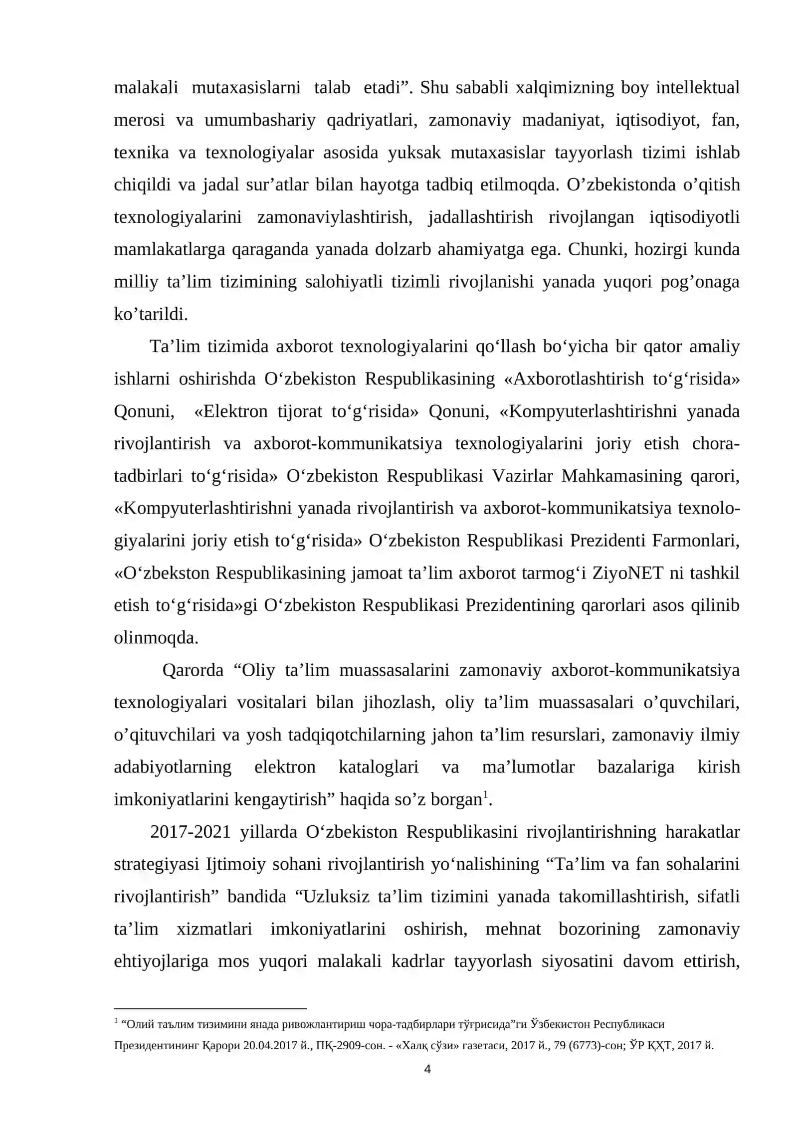 Algoritmlar mavzusini o’qitish metodikasi. Kurs ishi 4