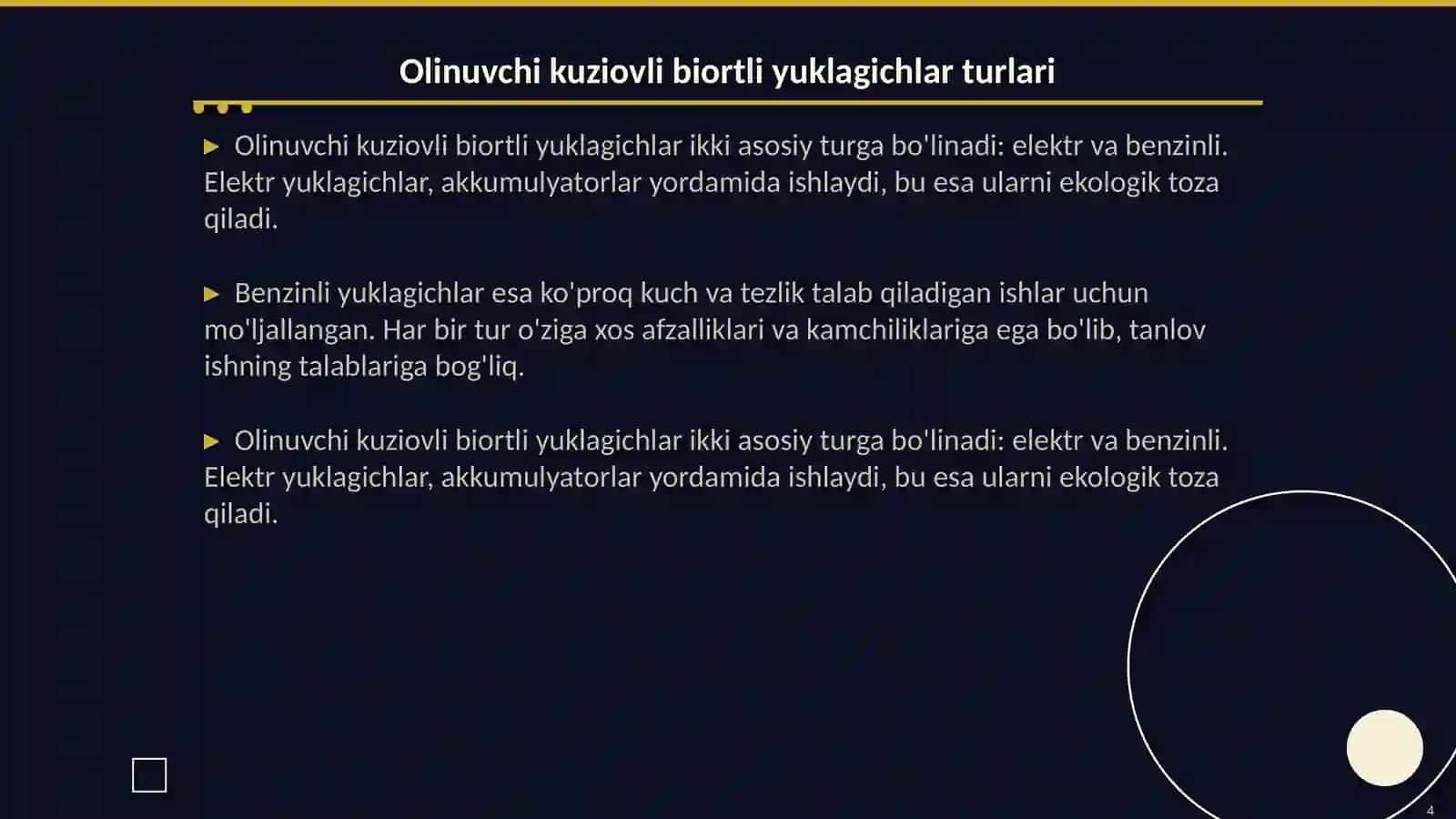 Olinuvchi kuziovli biortli oʻzi yuklagichkar 4