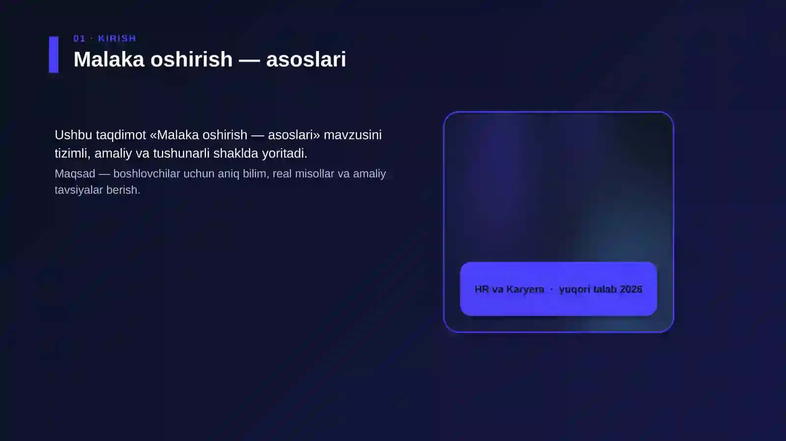 Malaka oshirish — asoslari 4