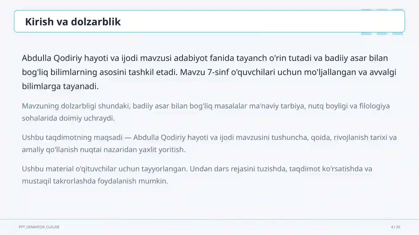 Abdulla Qodiriy hayoti va ijodi (7-sinf) 4
