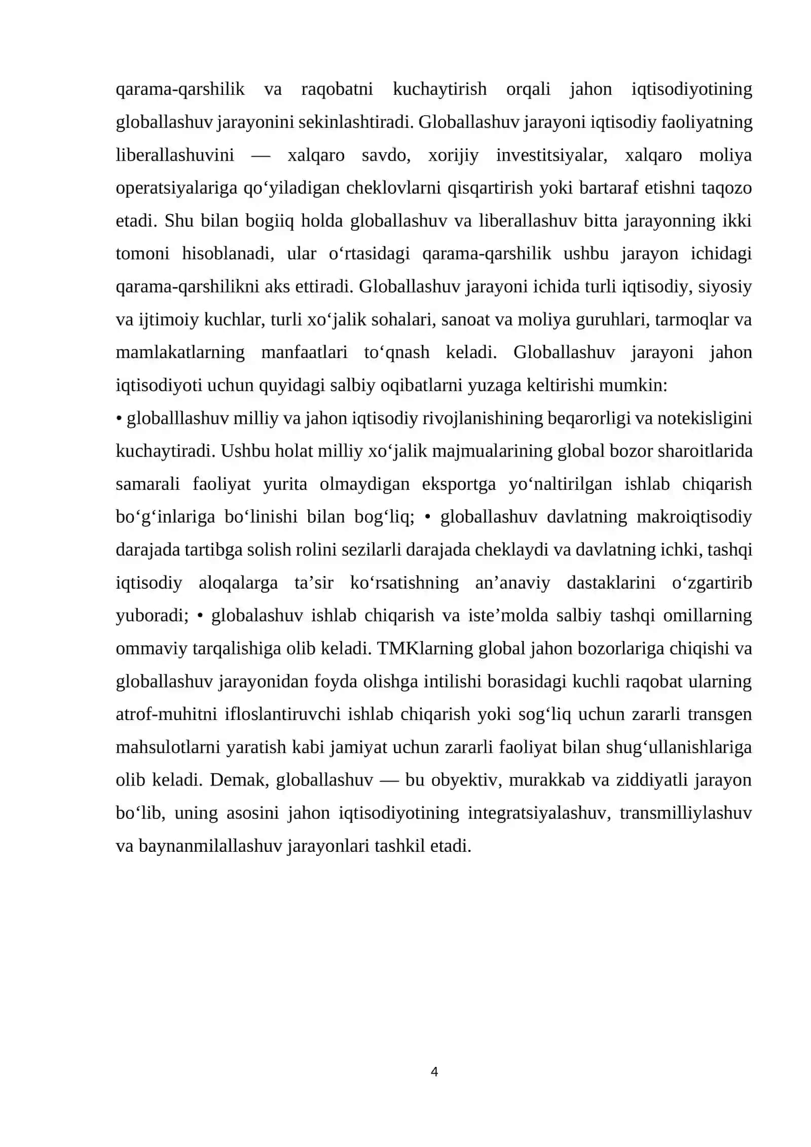Zamonaviy jahon iqtisodiyotining globallashuv jarayoni 4
