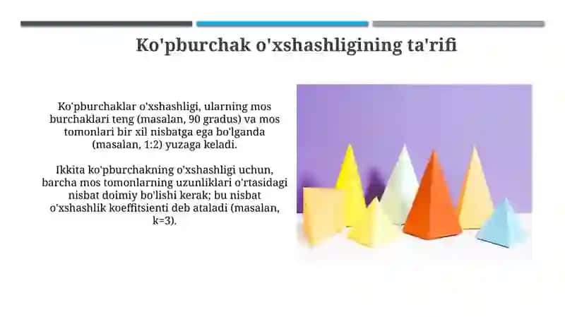 Ko‘pburchaklarning o'xshashligi 4